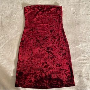 Velvet strapless dress